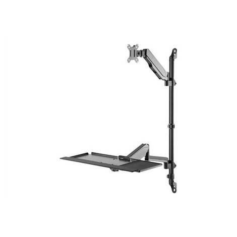 Digitus Sit-Stand Workstation Wall Single Mount, Max load 1-8 kg, max Screen Size: 17"-32", Black | Digitus
